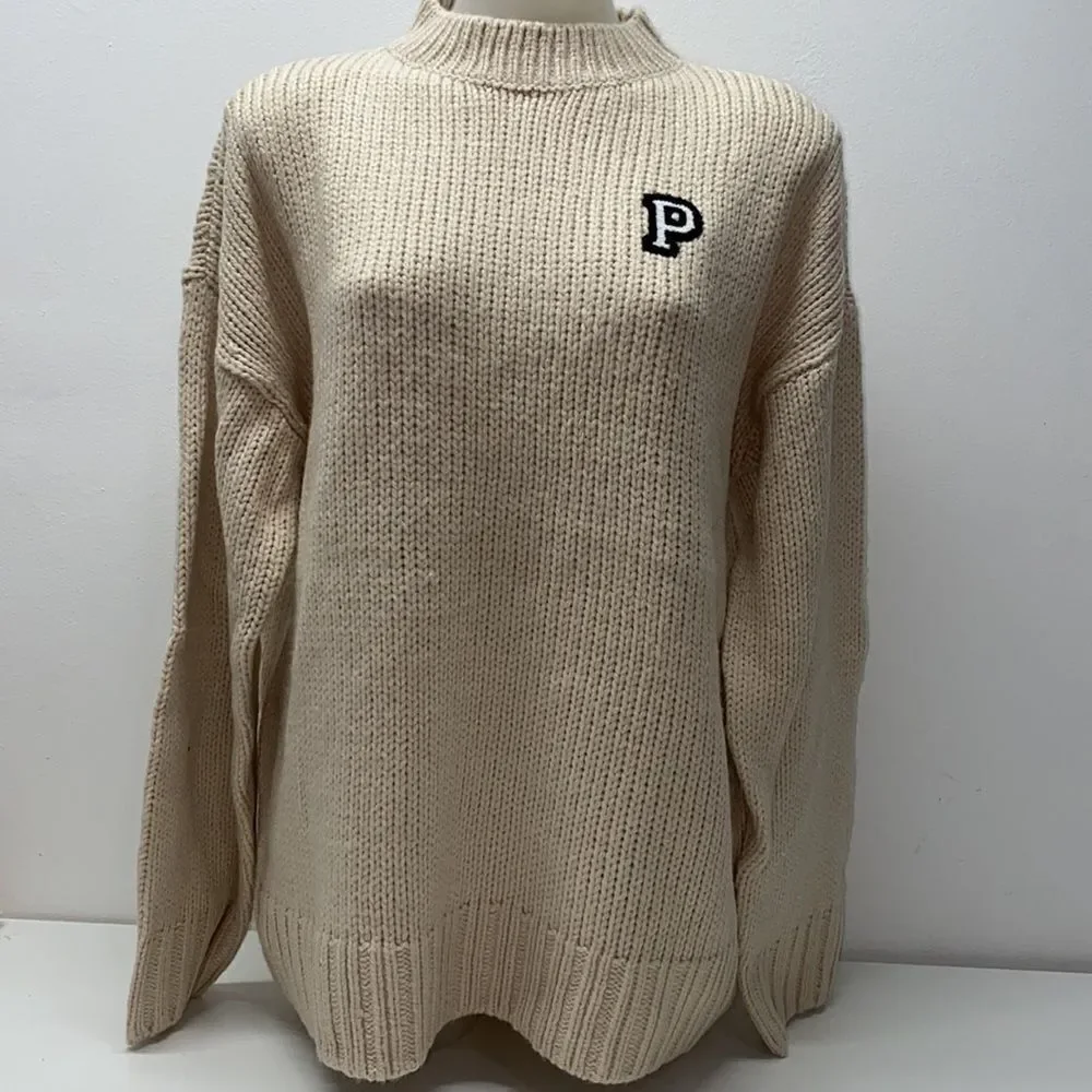 Victoria Secret Pink overside sweater women’s girls beige cream   New